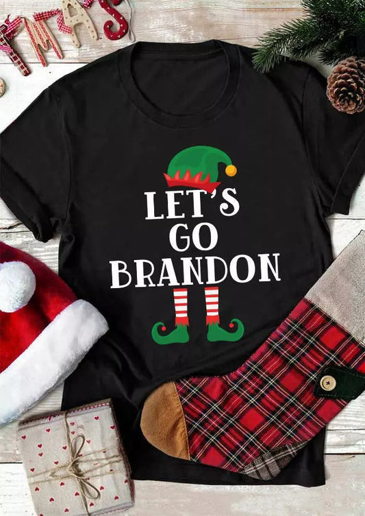 Hat Let's Go Brandon T-Shirt Tee - Black