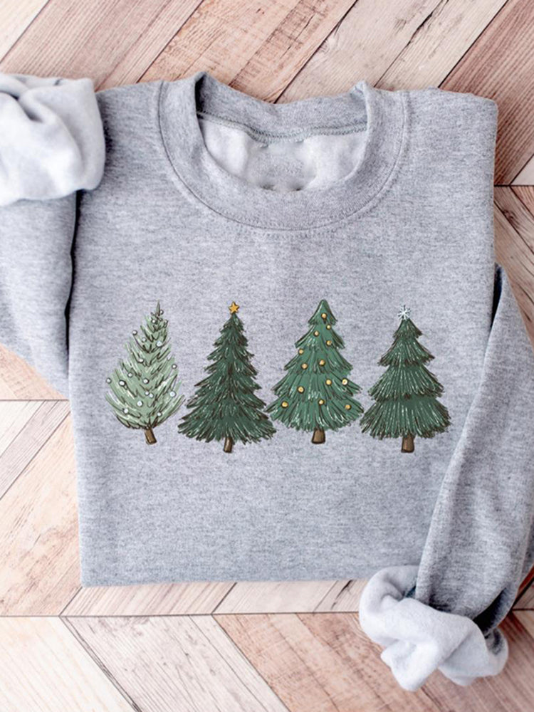 Womens Crewneck Christmas Tree Sweatshirt