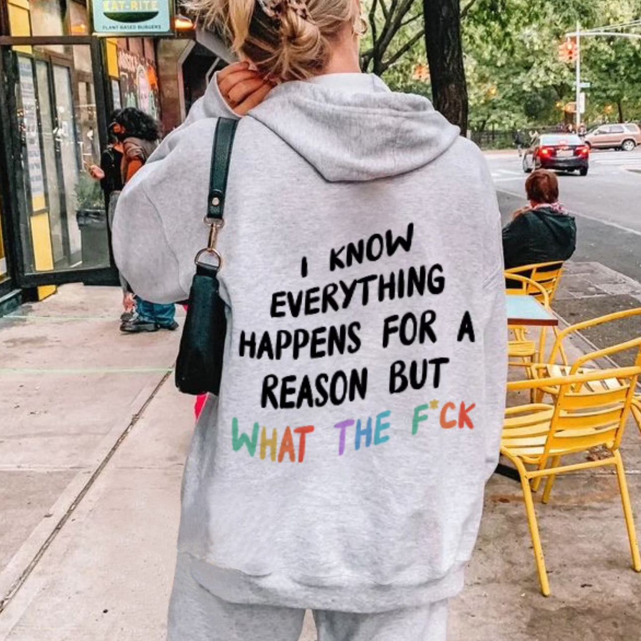 Women's I Know Everything Happens For A Reason But What The F*ck Print Casual Hoodie