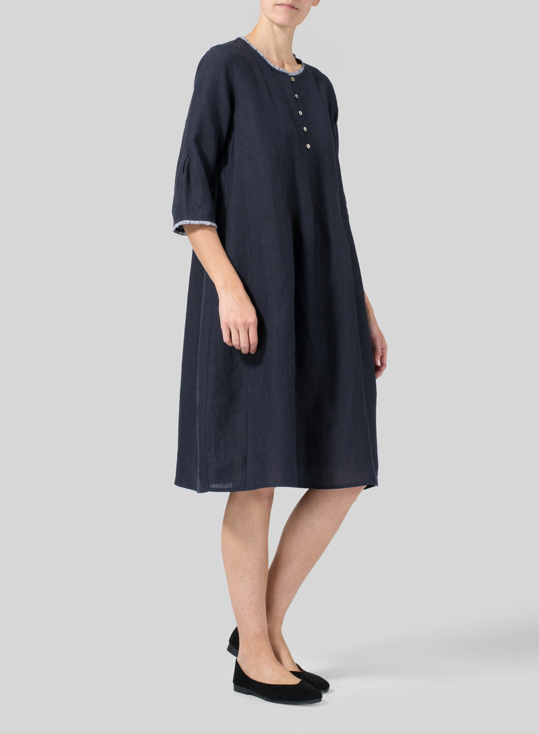 Womens Cotton And Linen Embroidered Skirt Dress