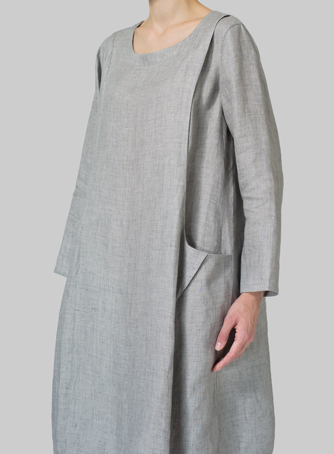 Cotton And Linen Luxe Pocket Dress - boddysize
