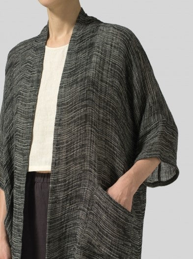 Cotton And Linen Oversized Cardigan - boddysize