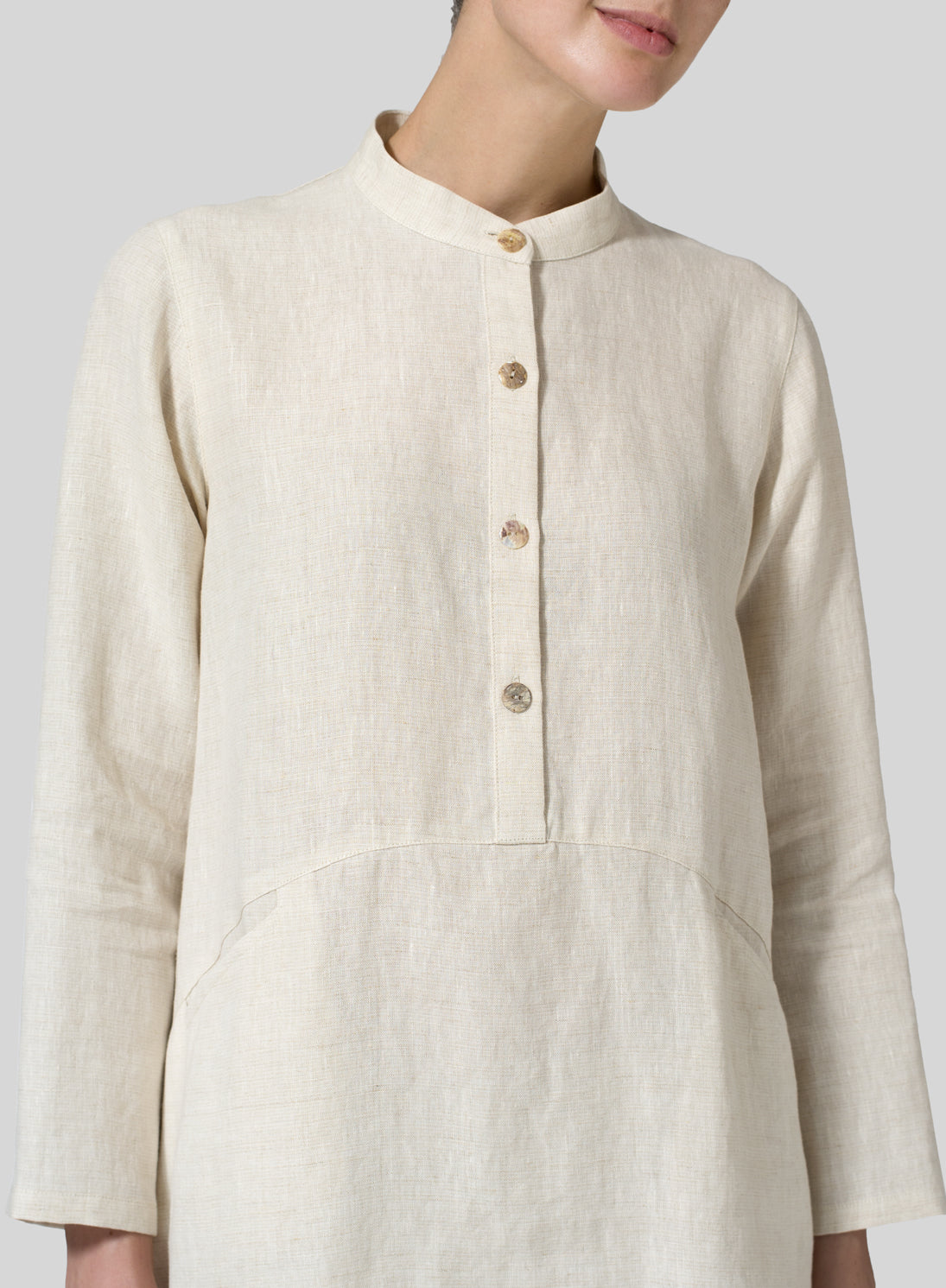 Cotton And Linen Long Sleeve A-Line Jacket - boddysize
