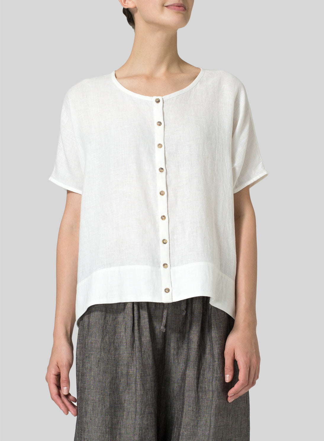 Cotton Linen Wide Sleeve Shirt - boddysize