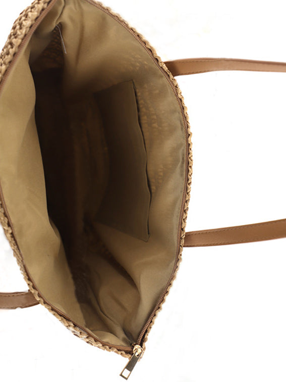 Large Capacity Straw Shoulder Bag - boddysize
