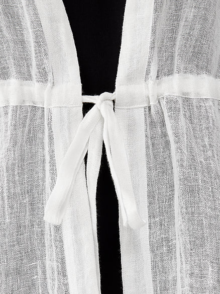 Cotton And Linen Gauze Drawstring Drape - boddysize
