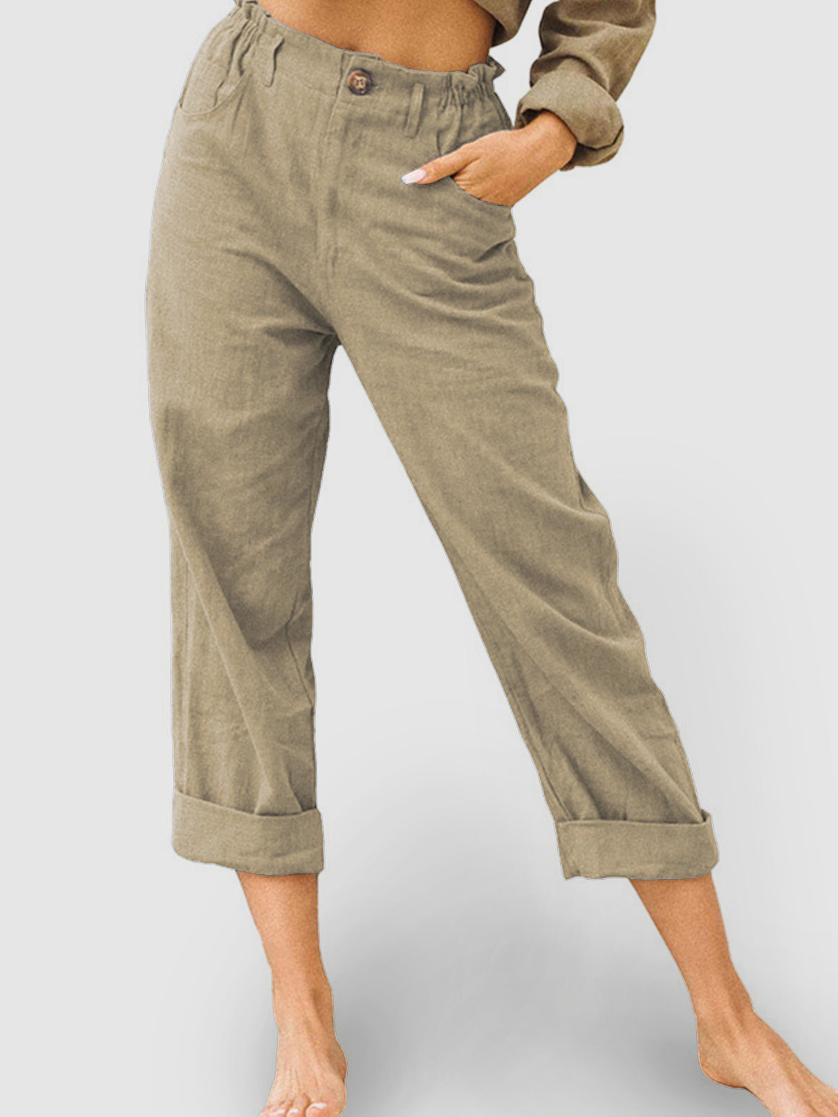 Cotton Linen Casual Stretch Pants - boddysize