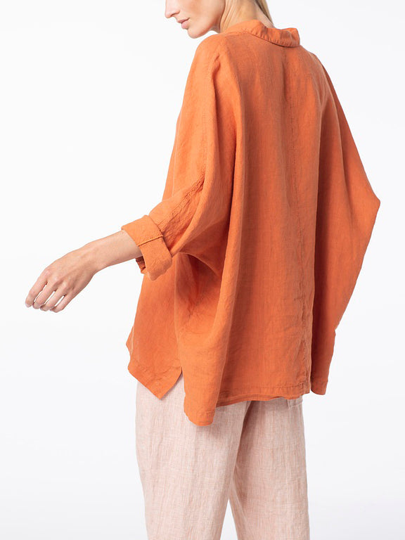 Cotton And Linen Loose Loose Shirt - boddysize
