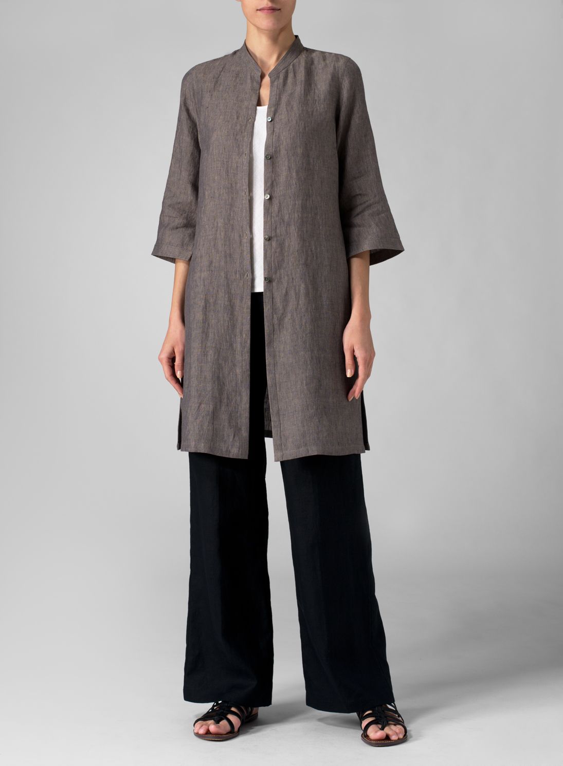 Cotton And Linen Irregular Shirt Cardigan - boddysize