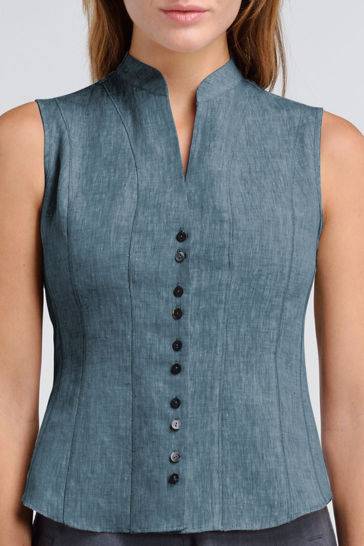 Cotton And Linen Waist Slim Fashion Small Vest - boddysize