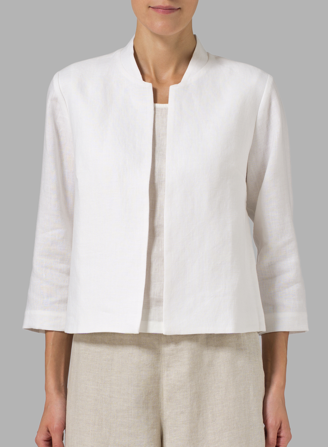 Cotton And Linen Waist Slim Fashion Short Jacket - boddysize