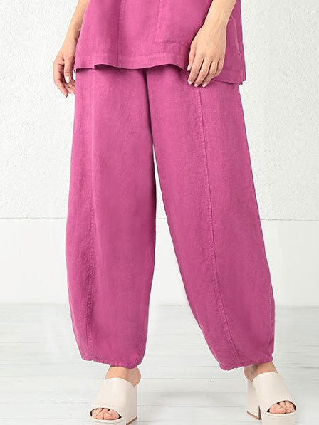 Taper Cotton-Linen Chic Casual Pants