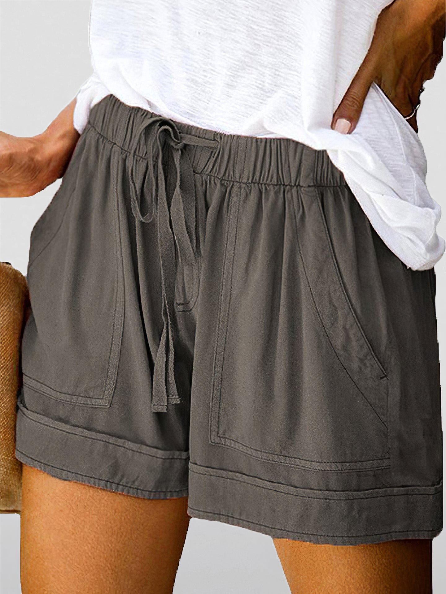 Women Summer Casual Plain Shorts