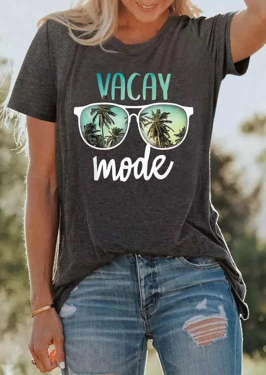 Vacay Mode Vacation Coconut Tree Glasses T-Shirt