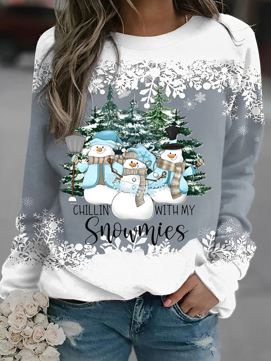 Chillin' With My Snowmies Long Sleeve Sweatshirt