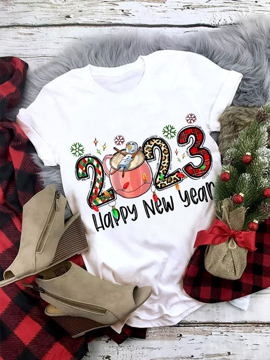 2023 Happy New Year Crew-Neck Holiday T-Shirt