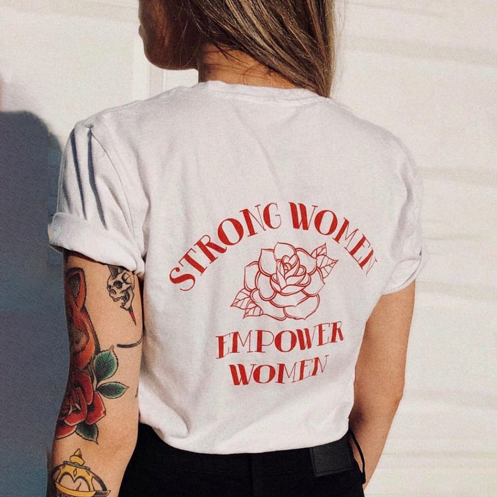 Strong Women Empower Casual T-shirt - Saskull