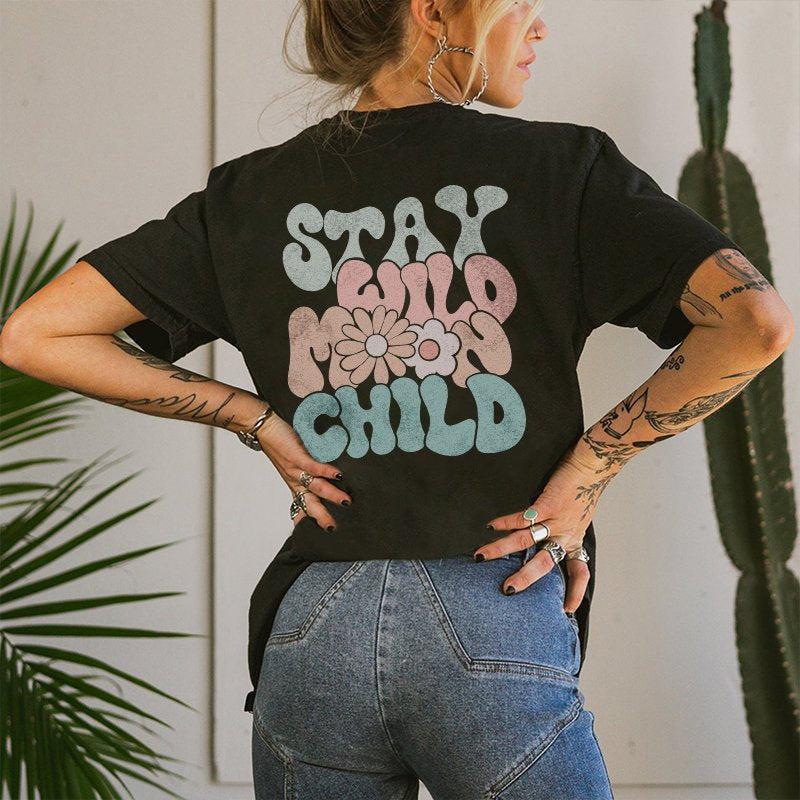 Stay Wild Moon Child T-shirt - Saskull