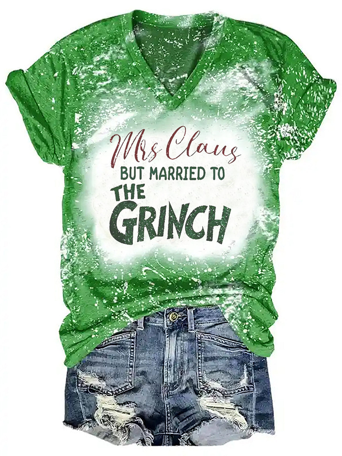 Mrs. Claus But Married To The Grinchy Tie Dye T-Shirt