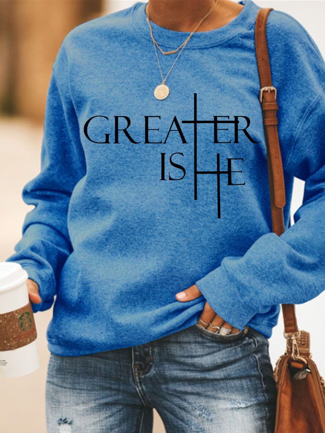Greater Is He Cross Women's Sweatshirts
