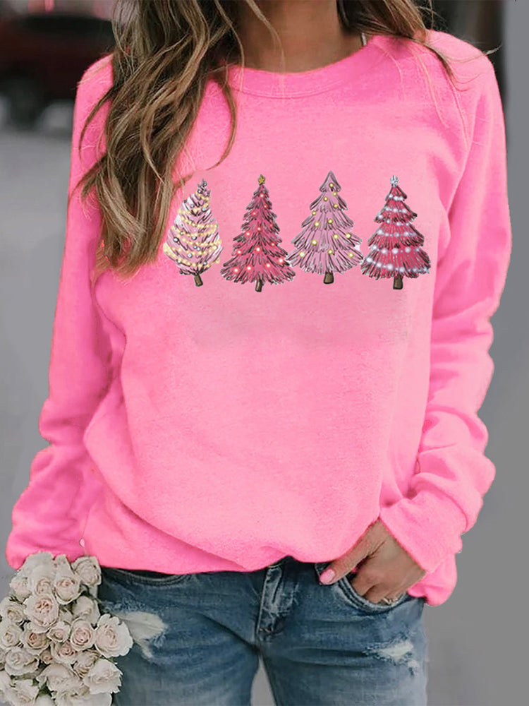 Pink Christmas Tree Winter Sweatshirt