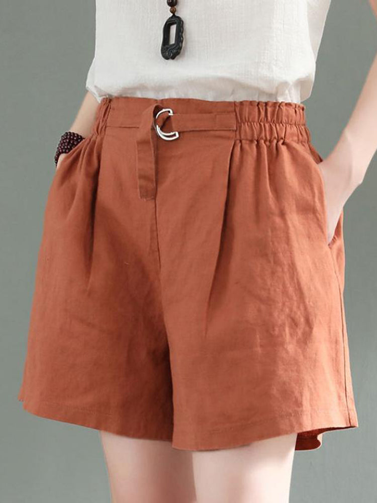 Summer Vintage Cotton Linen Shorts