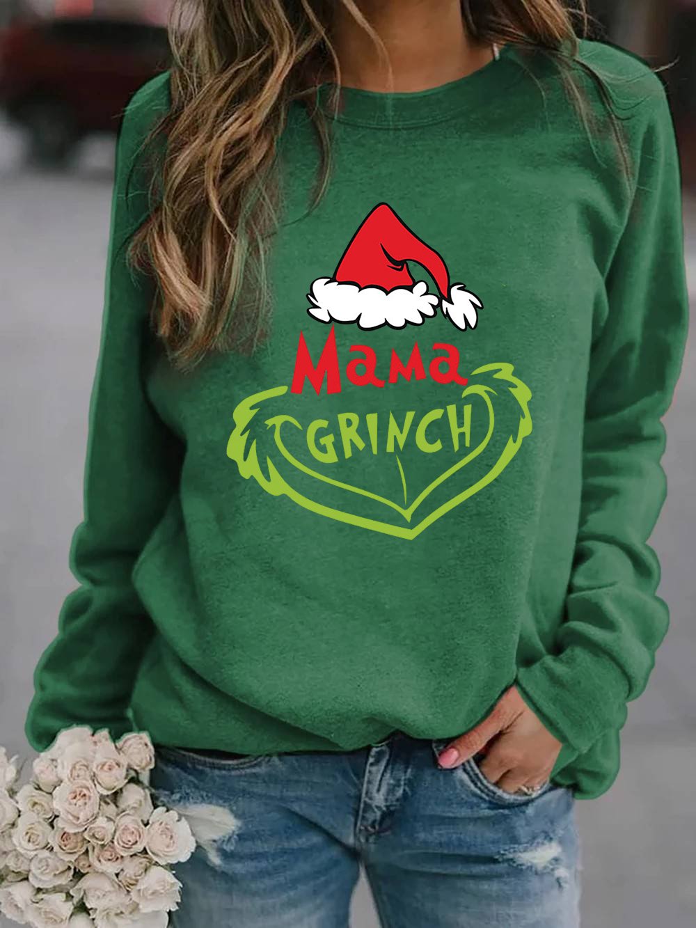 Women's Grinch Christmas Printed Casual Sweatshirt