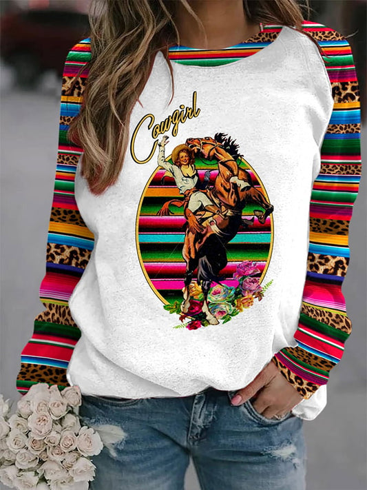 Women's Cowgirl Print Sweatshirt