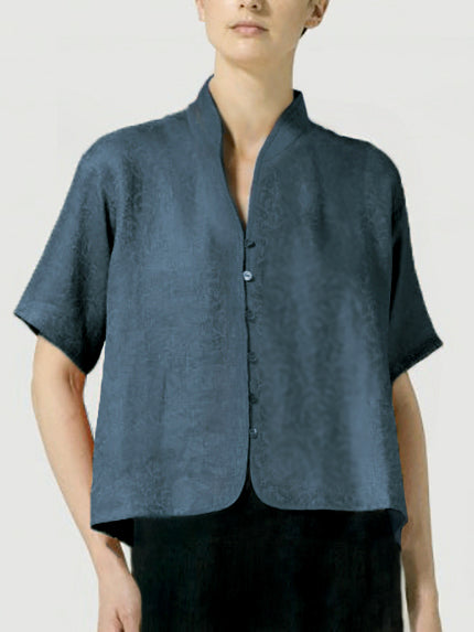 Cotton Linen H Profile Small Stand Collar Fashion Small Coat - boddysize