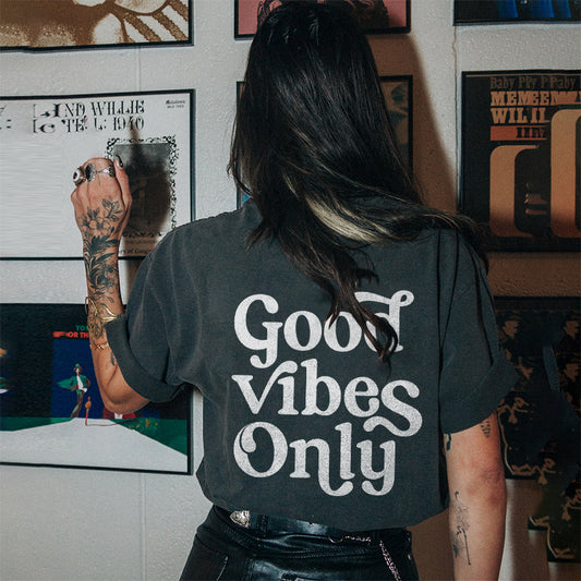 Good Vibes Only T-shirt - Saskull