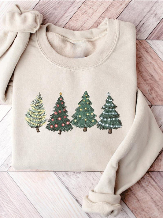 Womens Crewneck Christmas Tree Sweatshirt