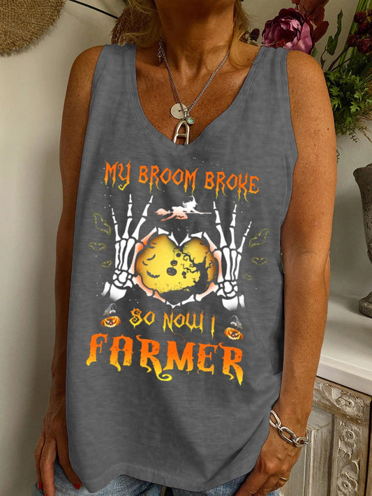 My broom broke so now I Farmer Halloween  T-shirts