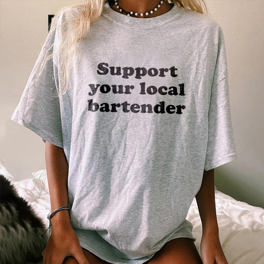 Support Your Local Bartender T-shirt - Saskull