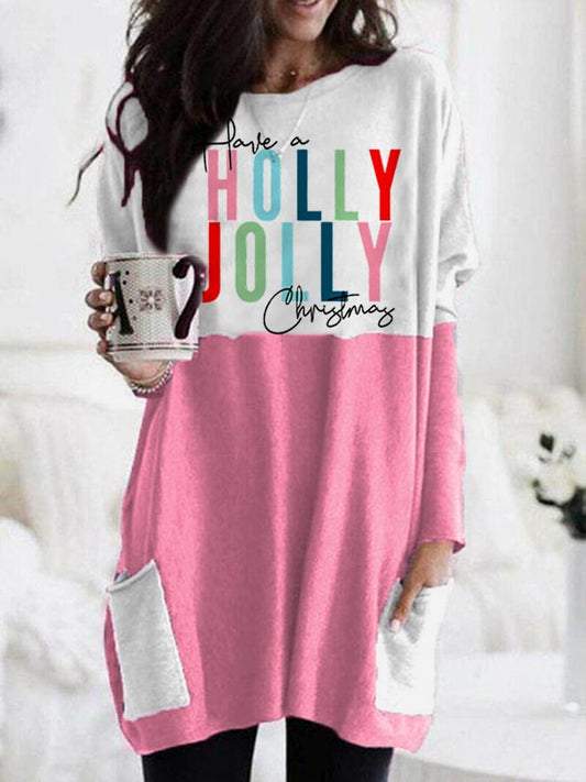 Women's Have A Holly Jolly Christmas Casual Long Sleeve T-Shirt