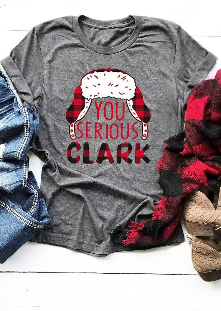 You Serious Clark Plaid Printed Splicing T-Shirt