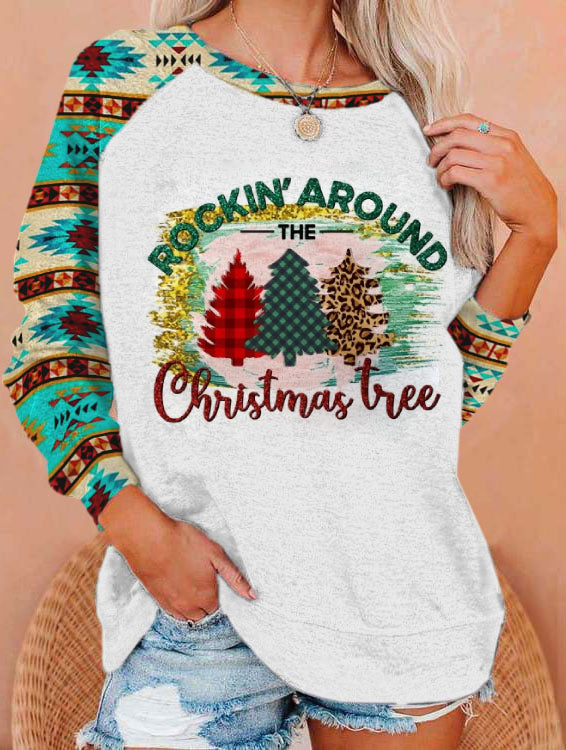 Women's Rocking Around The Christmas Tree Print Sweatshirt