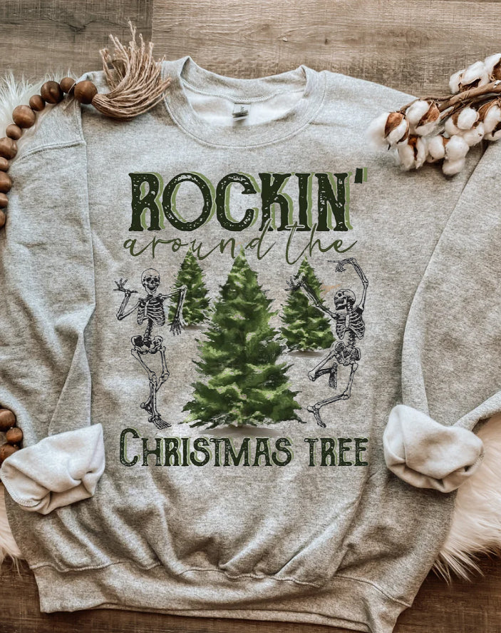 Rockin around the Christmas tree Vintage Holiday Sweatshirt