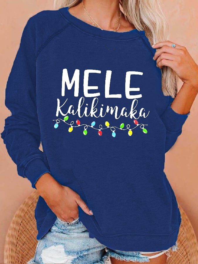 Women's Mele kalikimaka Print Sweatshirt Print Sweatshirt