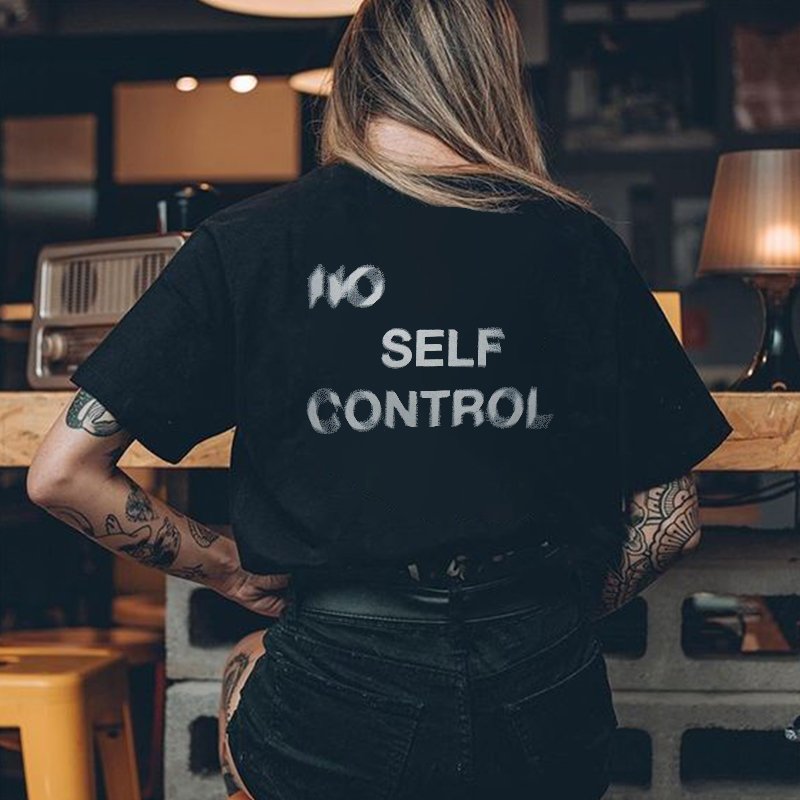 No Selfcontrol Printed T-shirt - Saskull