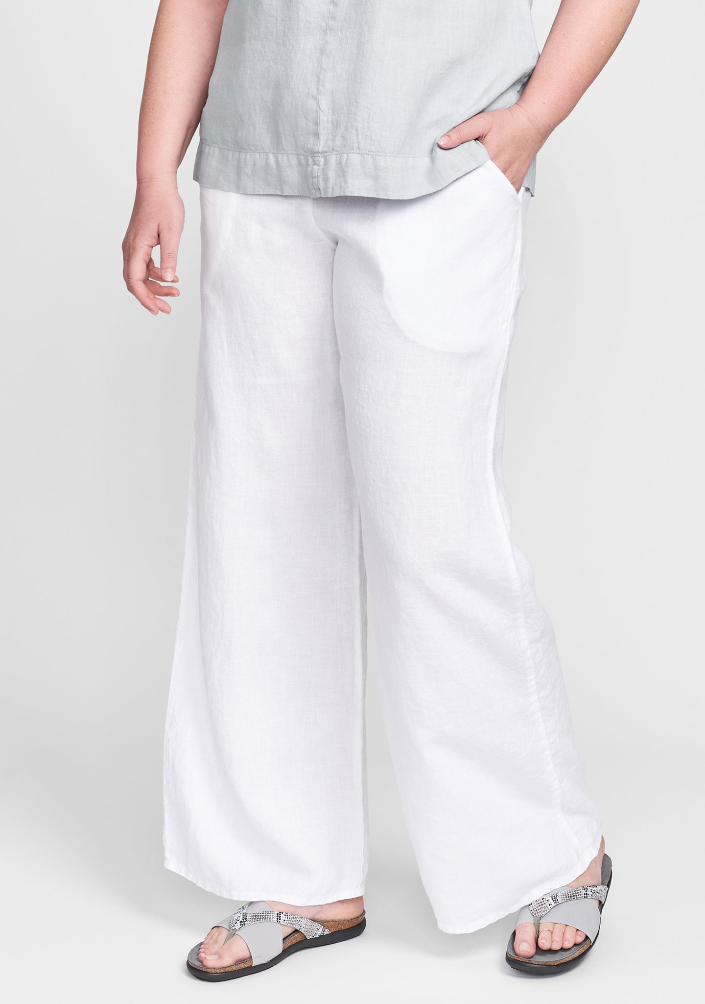 Cotton And Linen Daily Drawstring Pants - boddysize