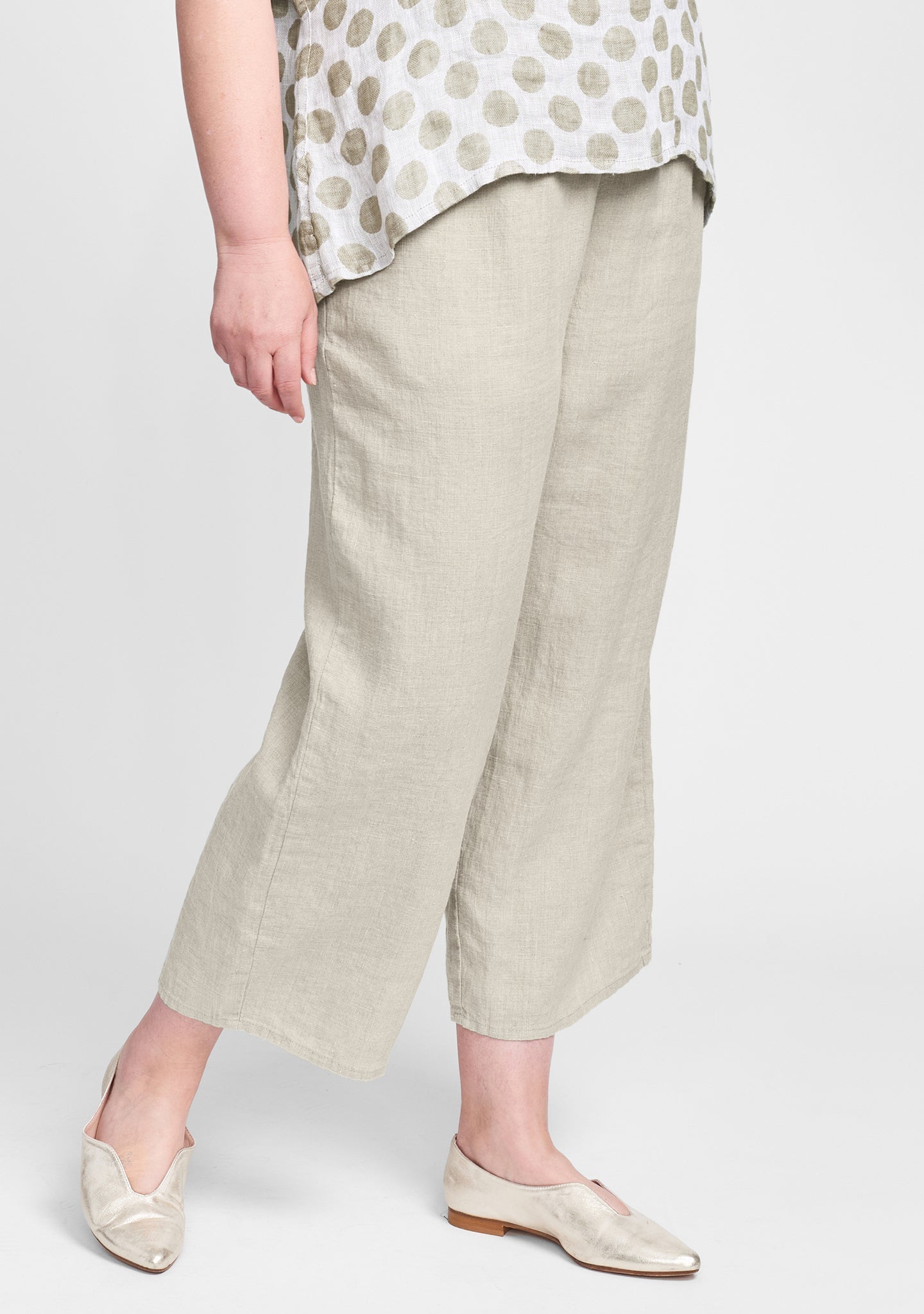 Cotton Linen Pants With Elastic Waist - boddysize