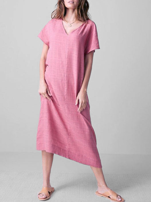 Mid-Length Cotton And Linen Dress