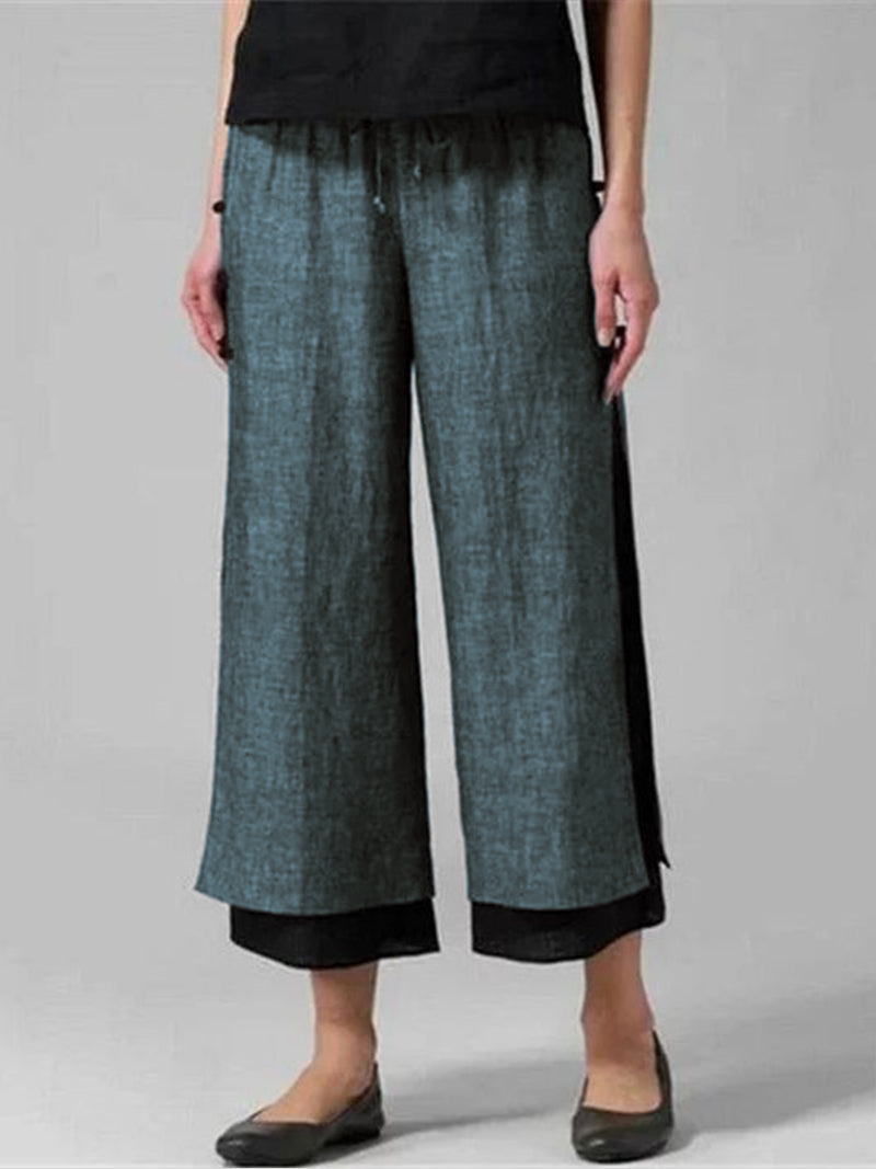Cotton-linen Fashion Ankle Pants - boddysize