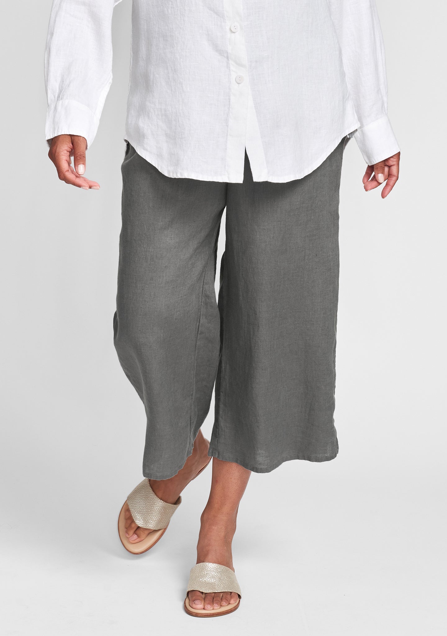 Linen Pants With Elastic Waist - boddysize